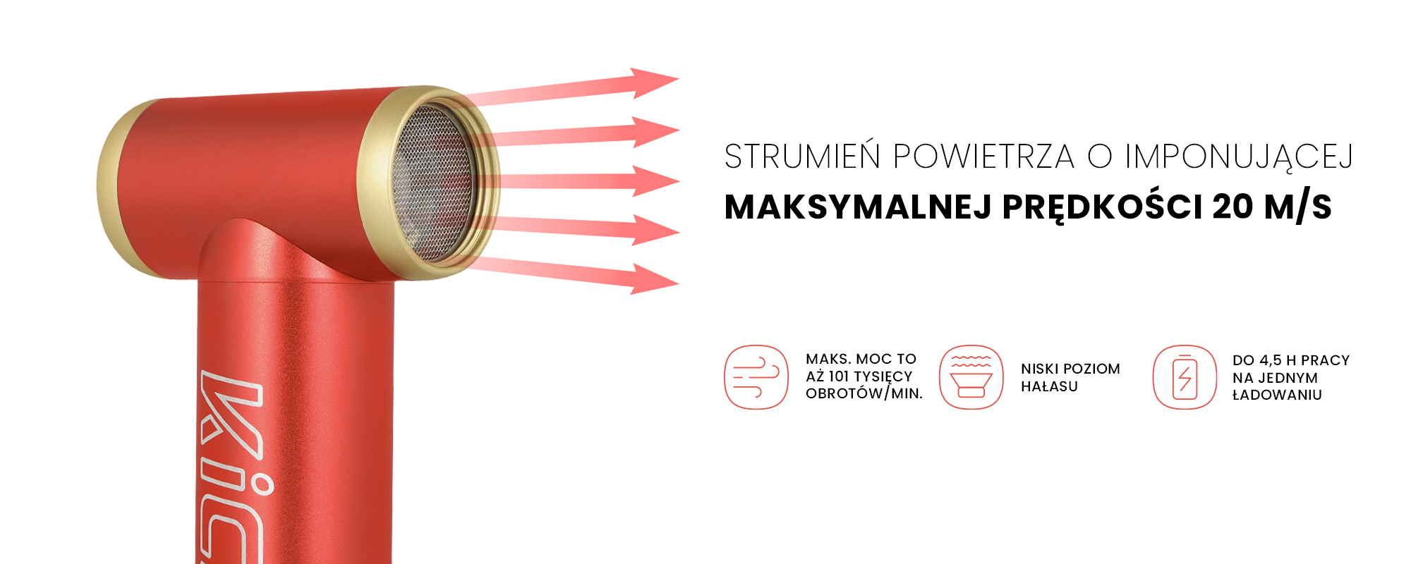 Dmuchawa wielofunkcyjna FeiyuTech KiCA JetFan 2 - czerwona